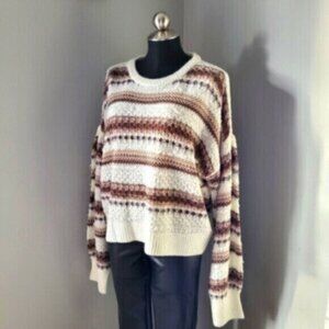 DEX Drop Shoulder Puff Sleeve Knit Sweater  Sz XL